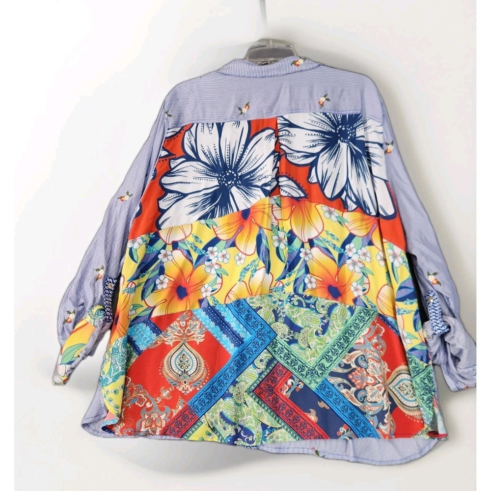 John Mark Women 2X Embroidered Tunic Top Boho Artsy Cottagecore Festival NWT